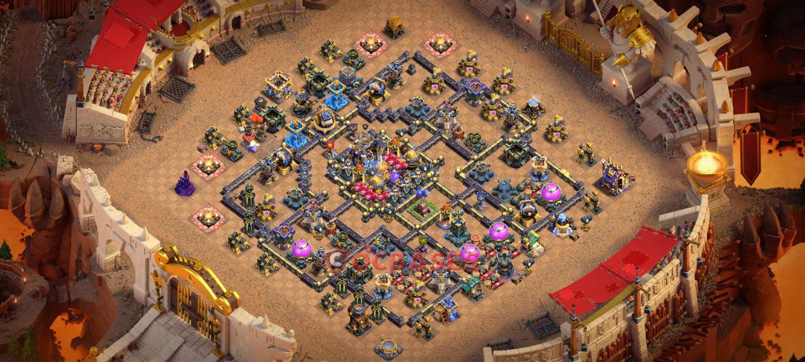 Trophy (Defense) Base TH18 with Link | Clash of Clans Bases | Layouts ID p4z8w