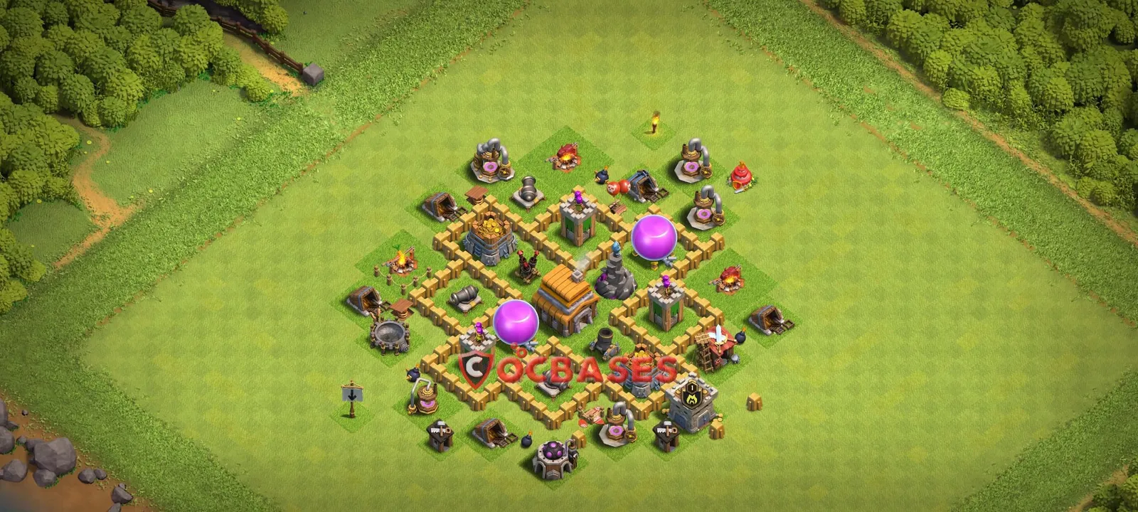 Trophy (Defense) Base TH5 with Link | Clash of Clans Bases | Layouts ID p4zl5