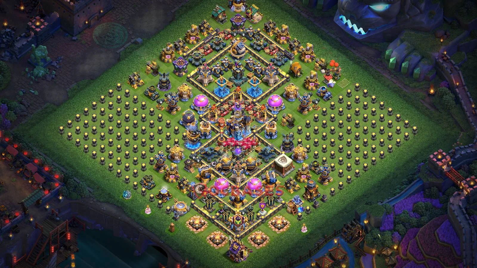 Trophy (Defense) Base TH18 with Link | Clash of Clans Bases | Layouts ID peqnq