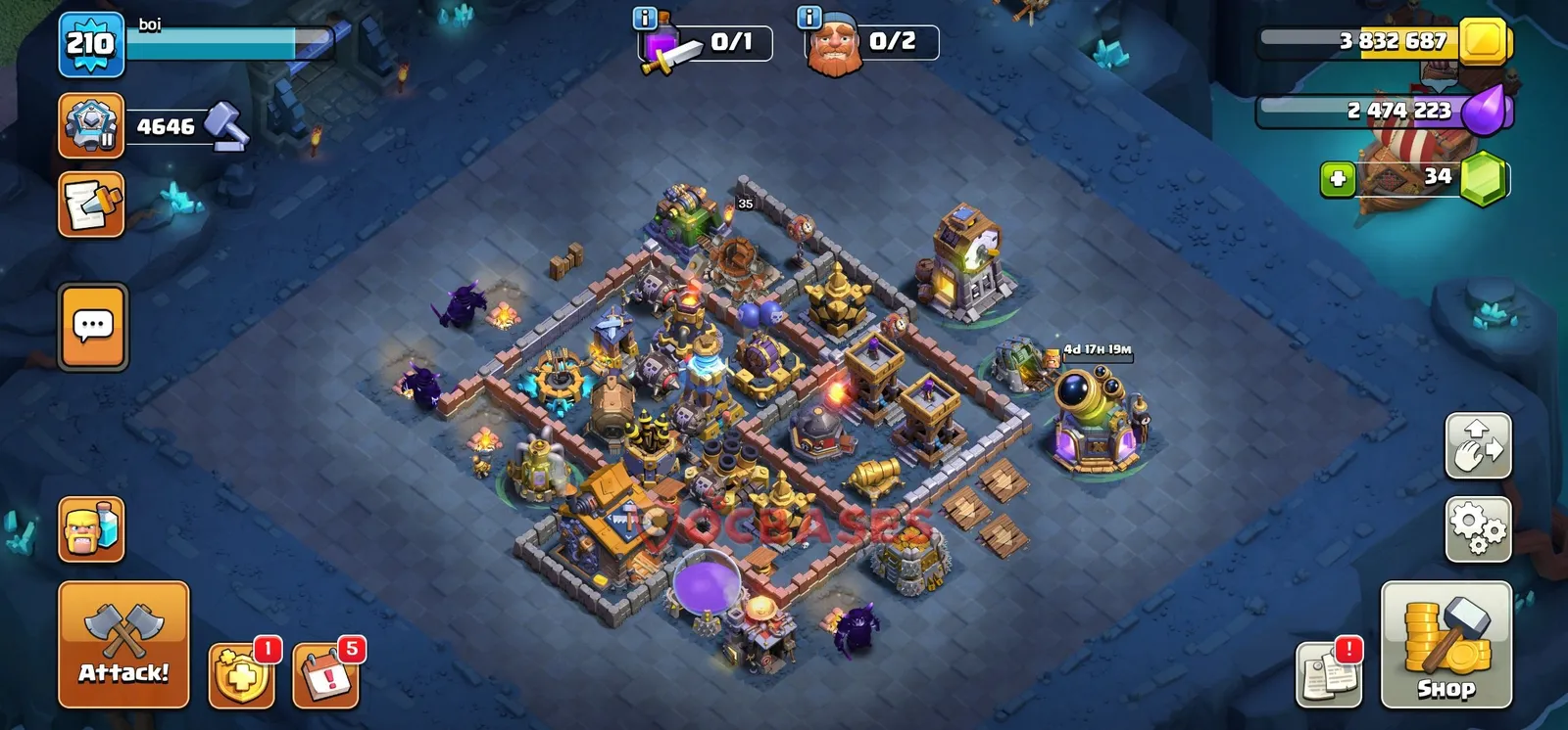 Trophy (Defense) Base BH10 - Clash of Clans Layout Trophy (Defense) Base BH10 - Clash of Clans Builder Hall 10 Layout with Link