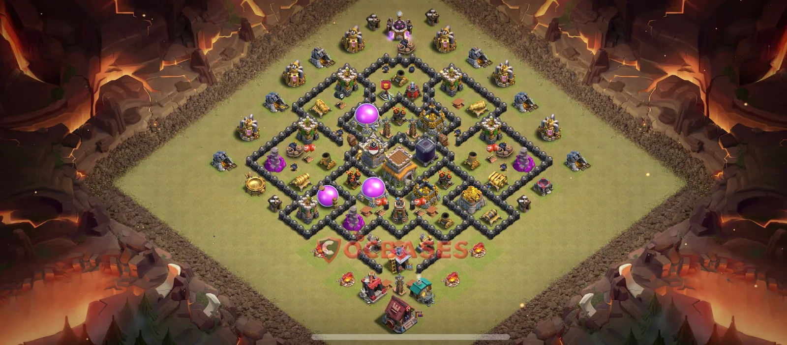 Trophy (Defense) Base TH8 with Link | Clash of Clans Bases | Layouts ID q7qab