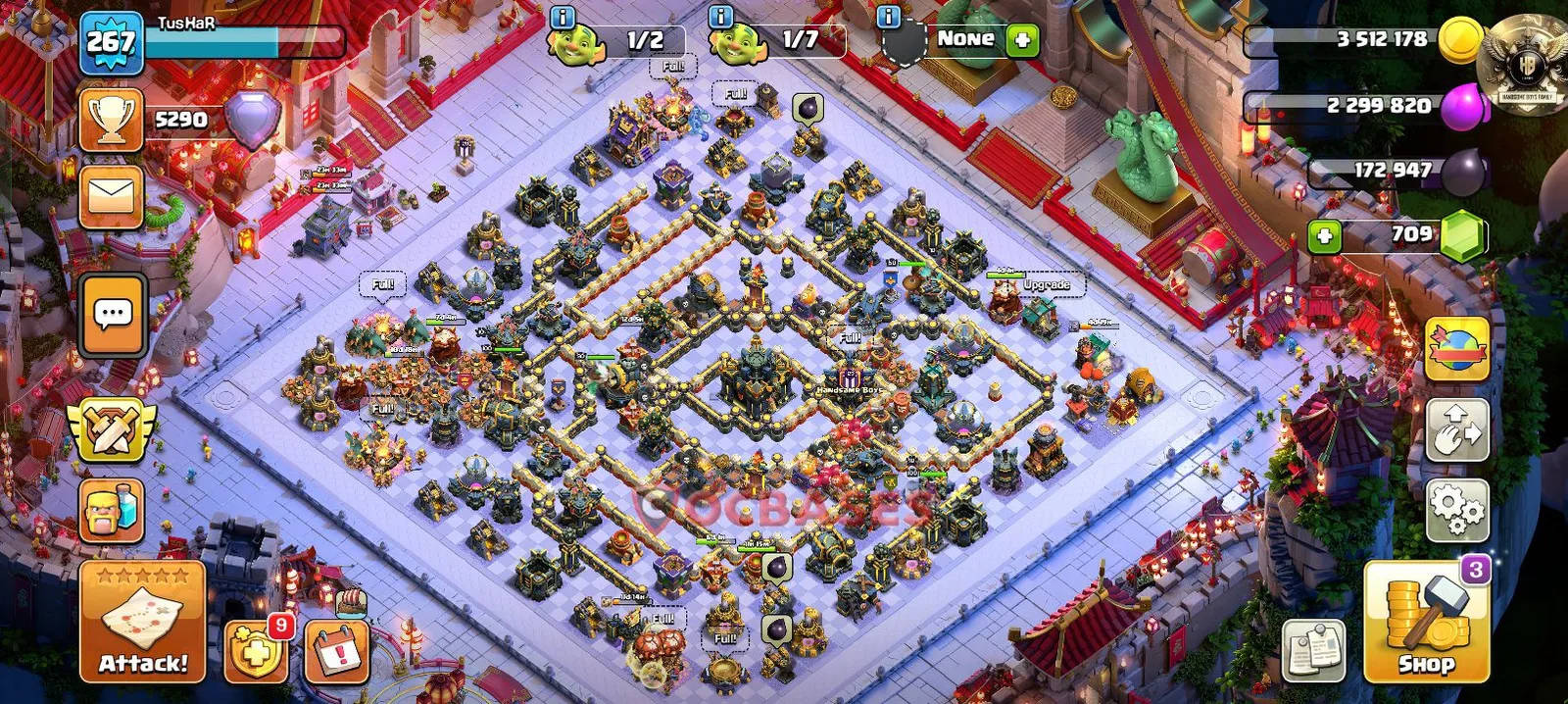 Trophy (Defense) Base TH17 with Link | Clash of Clans Bases | Layouts ID qdw5o