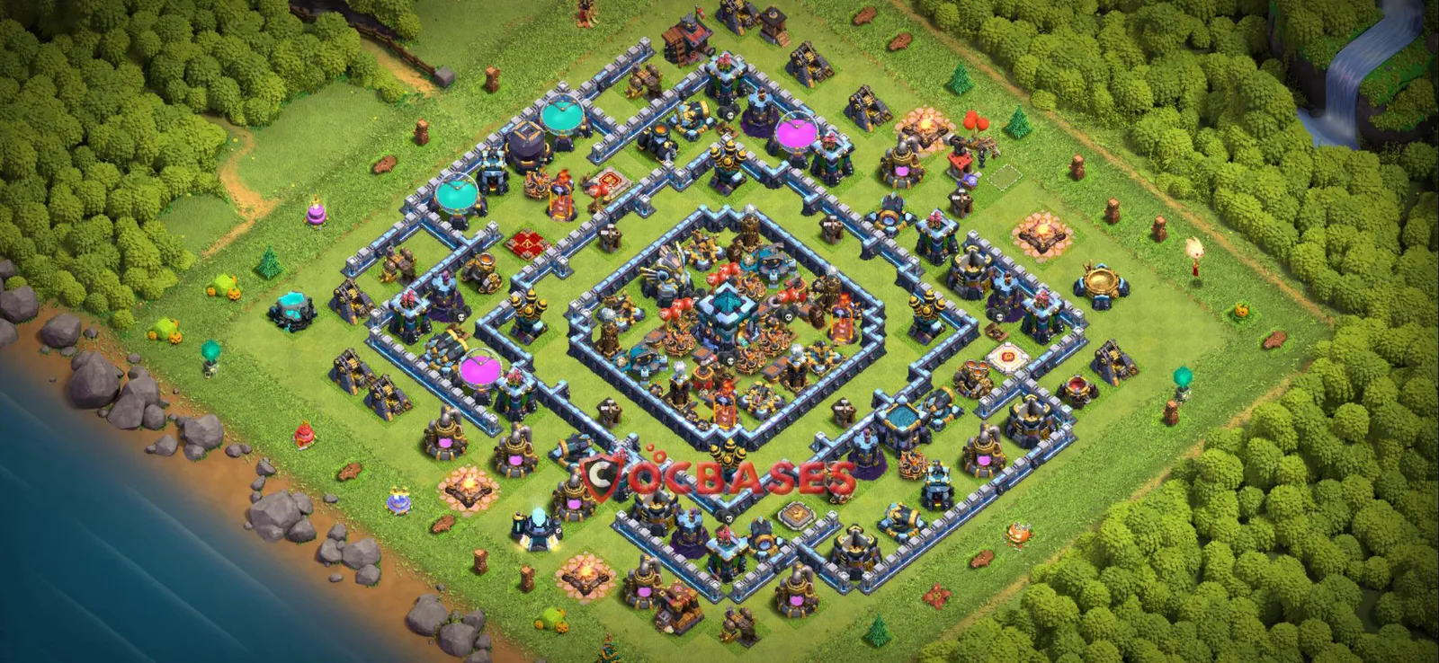 Trophy (Defense) Base TH13 with Link | Clash of Clans Bases | Layouts ID qpe0g