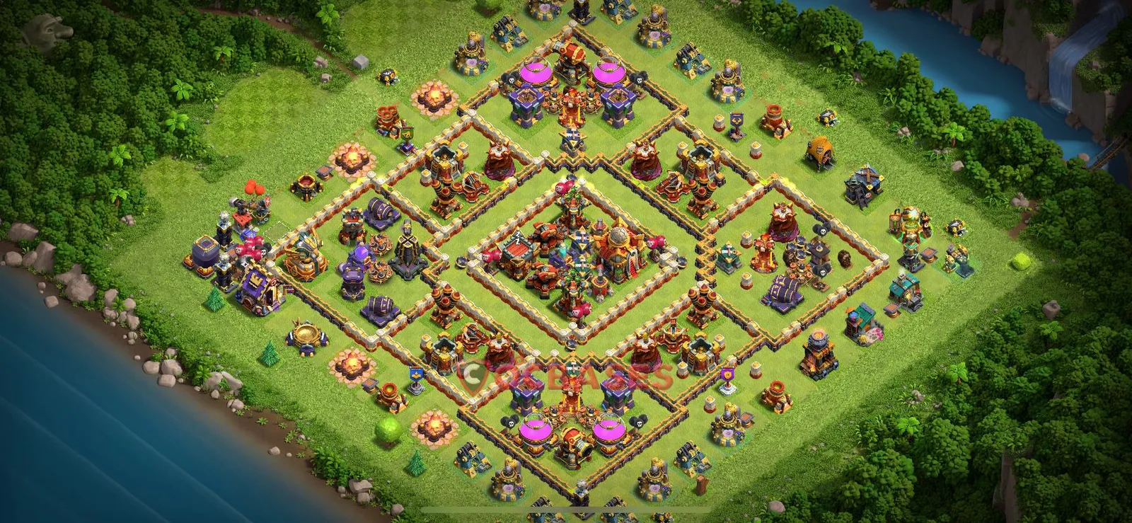 Trophy (Defense) Base TH16 with Link | Clash of Clans Bases | Layouts ID qtaxr