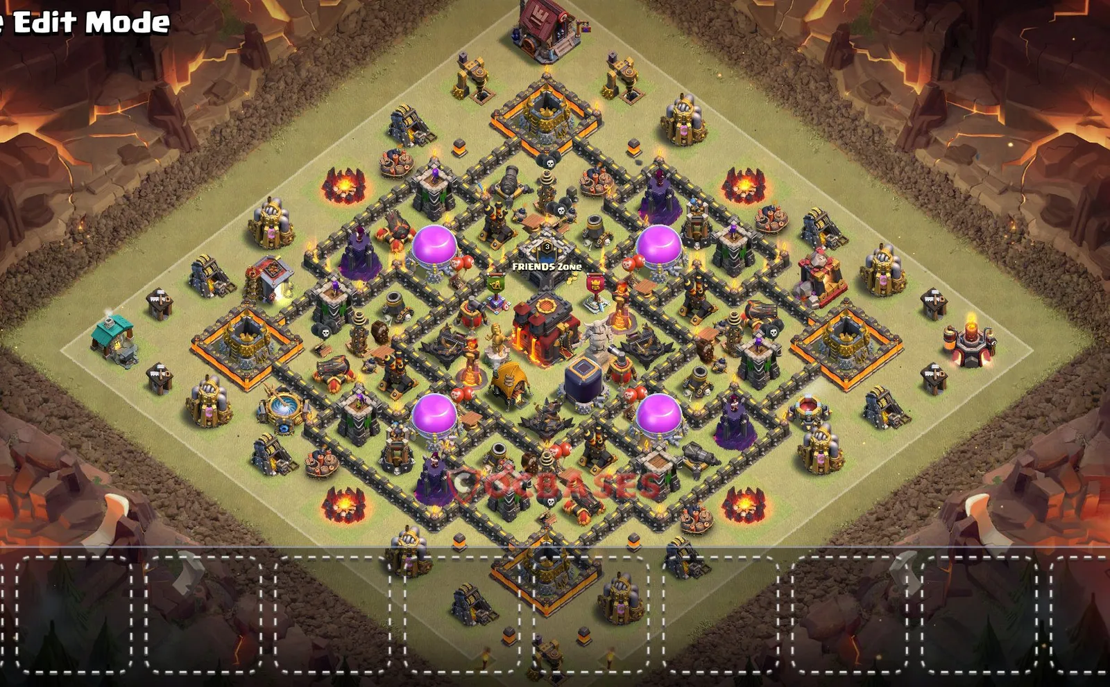 Trophy (Defense) Base TH10 with Link | Clash of Clans Bases | Layouts ID qvuti