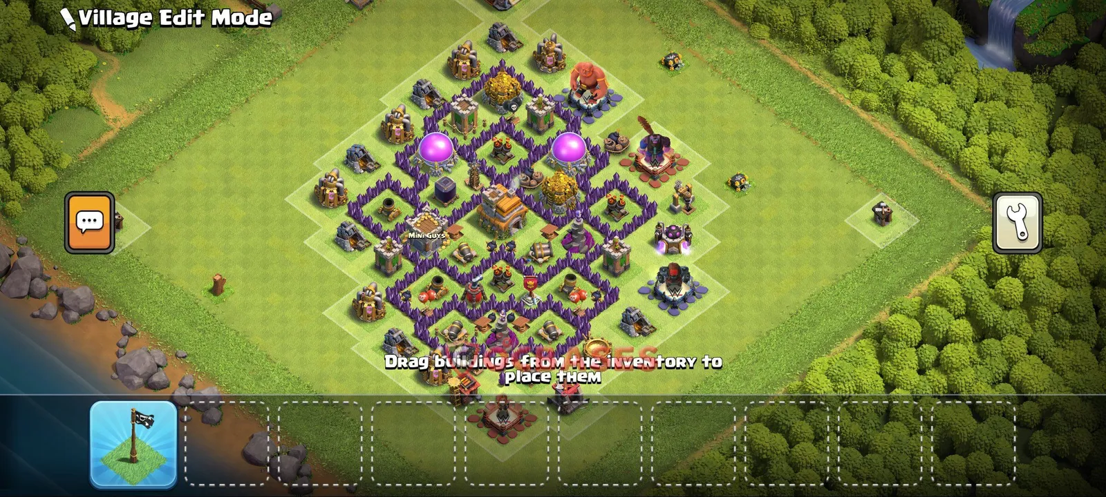 Trophy (Defense) Base TH7 with Link | Clash of Clans Bases | Layouts ID rkwf9
