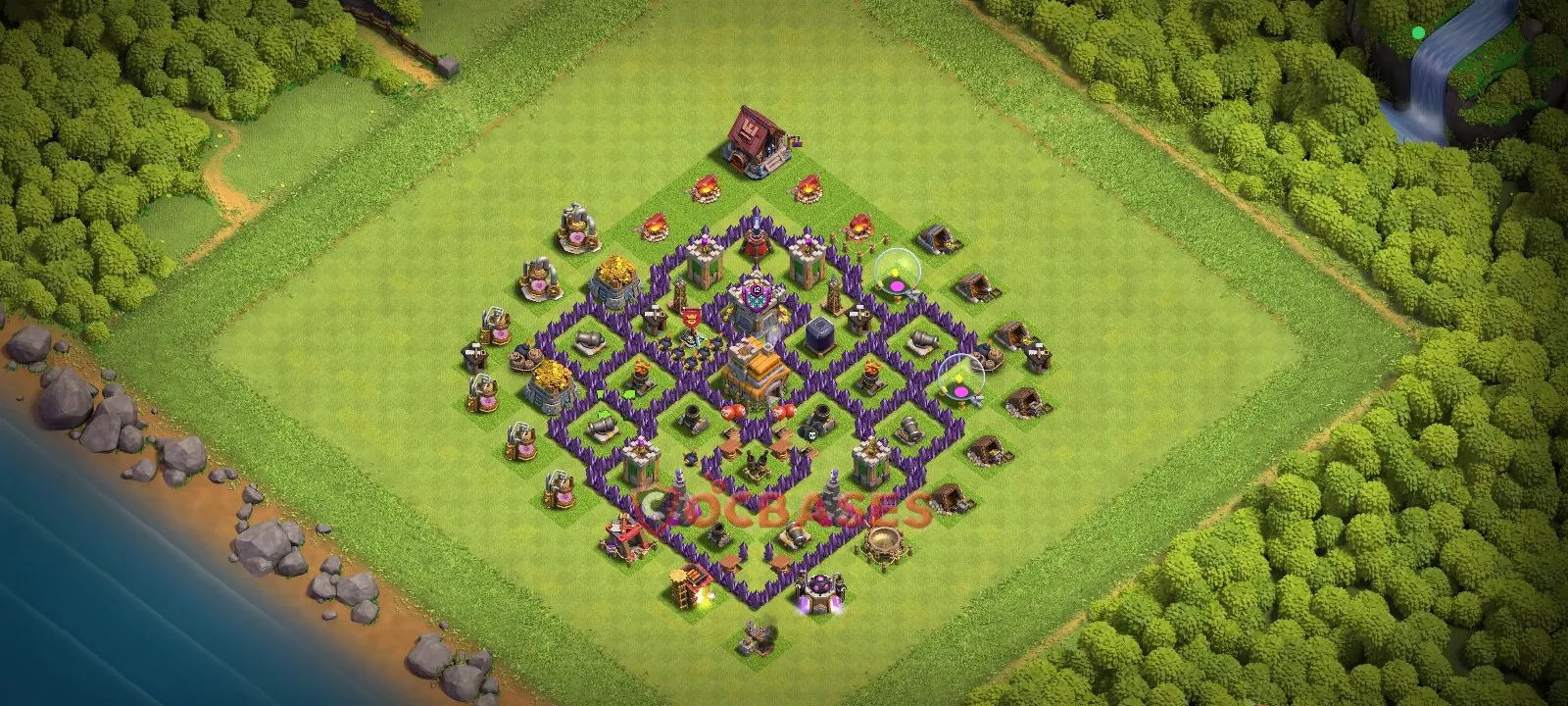 Trophy (Defense) Base TH7 with Link | Clash of Clans Bases | Layouts ID ros6x