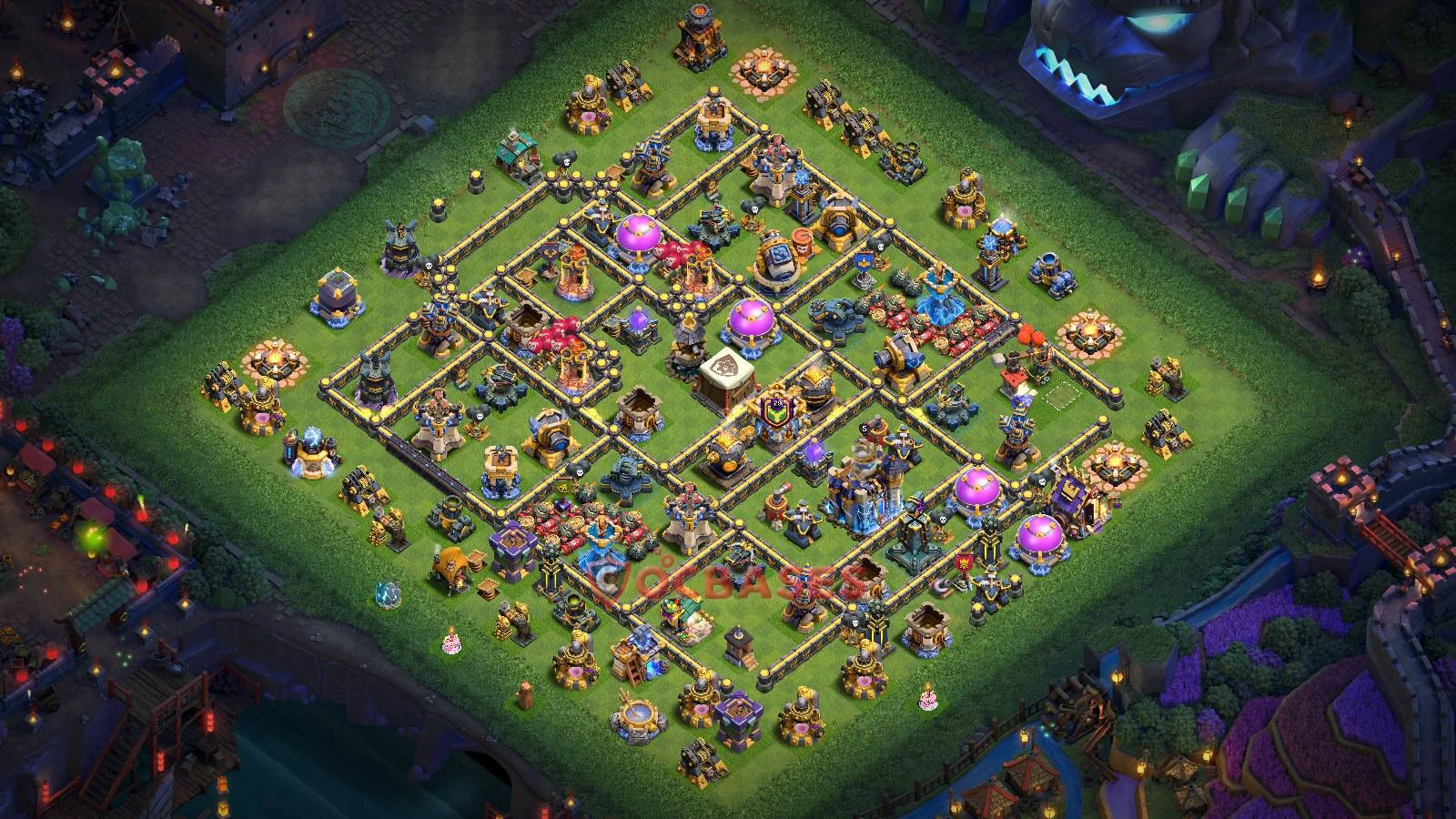 Trophy (Defense) Base TH18 with Link | Clash of Clans Bases | Layouts ID rpd97
