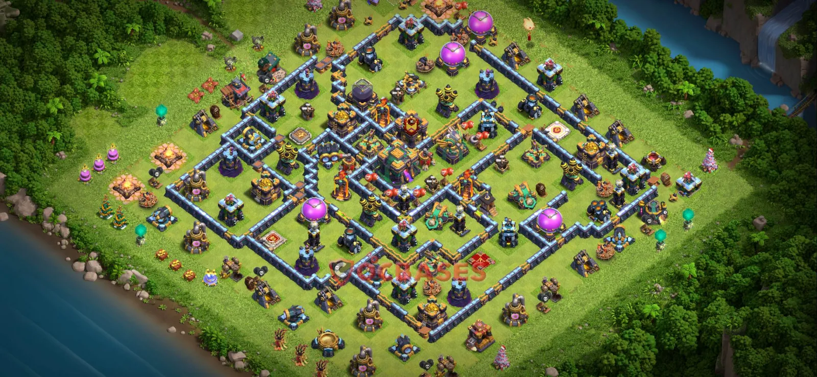 Trophy (Defense) Base TH14 with Link | Clash of Clans Bases | Layouts ID rqqip