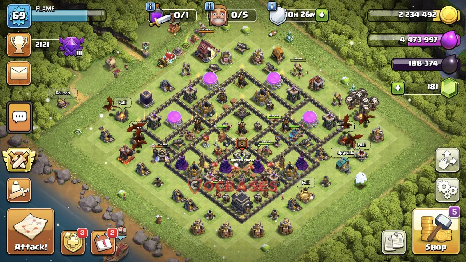 Trophy (Defense) Base TH9 with Link | Clash of Clans Bases | Layouts ID sy0az