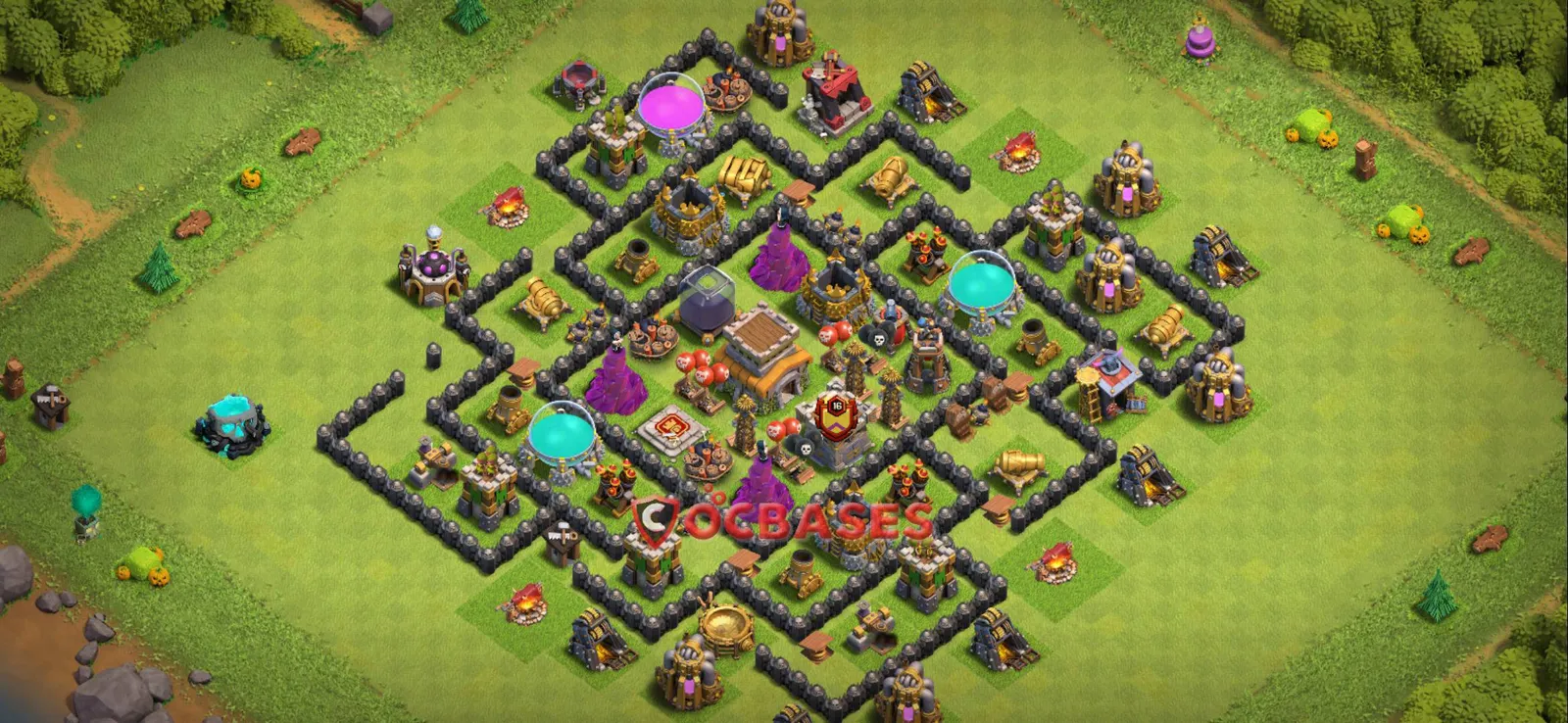 Trophy (Defense) Base TH8 with Link | Clash of Clans Bases | Layouts ID tl1d3