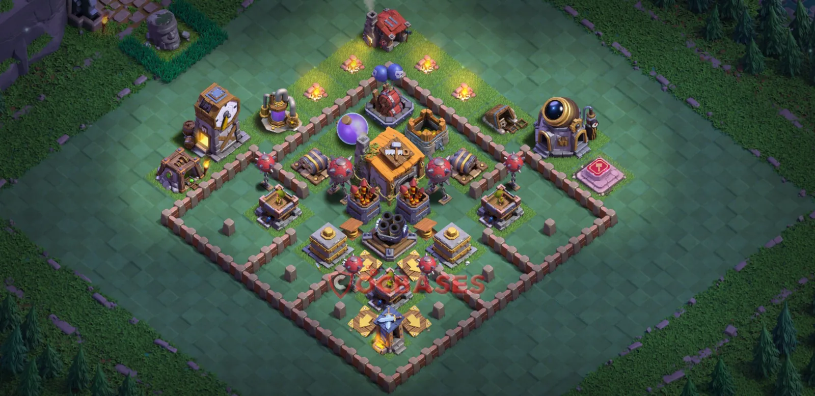Trophy (Defense) Base BH6 - Clash of Clans Builder Hall 6 Layout with Link