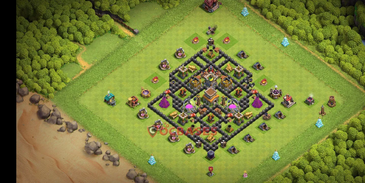 Trophy (Defense) Base TH7 with Link | Clash of Clans Bases | Layouts ID u308l