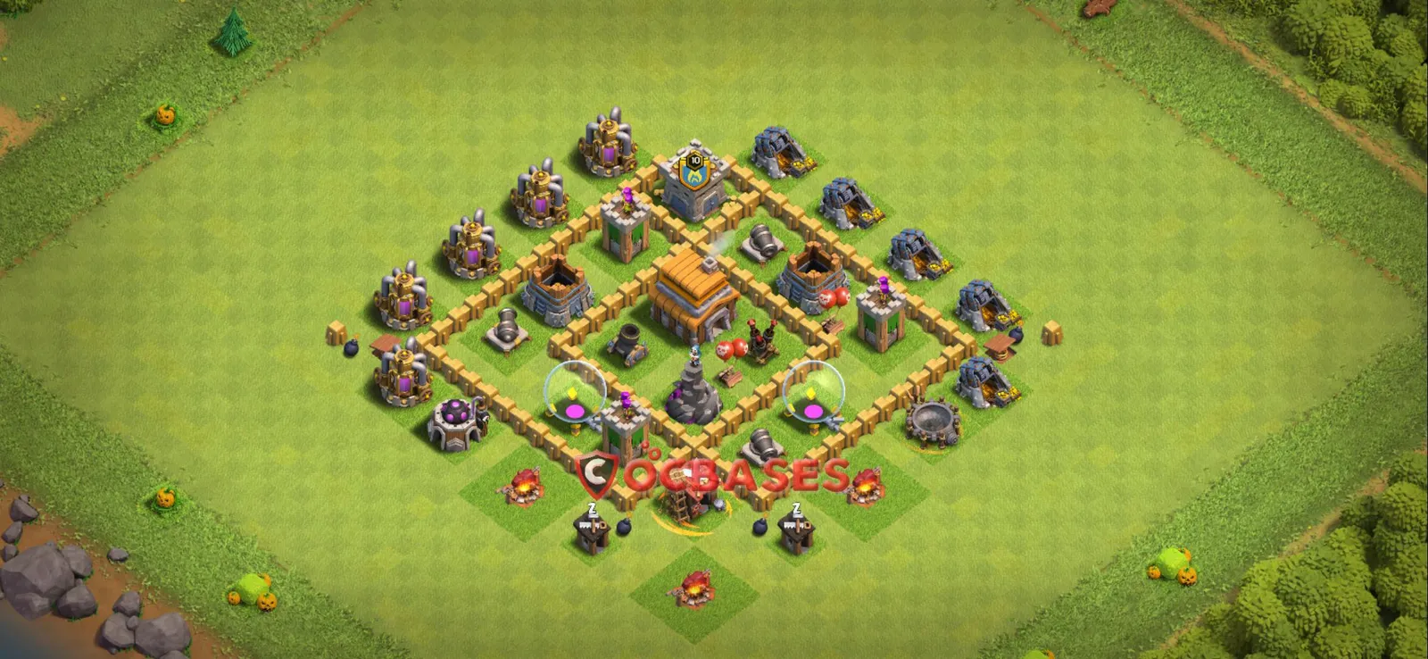 Trophy (Defense) Base TH5 with Link | Clash of Clans Bases | Layouts ID utx6a