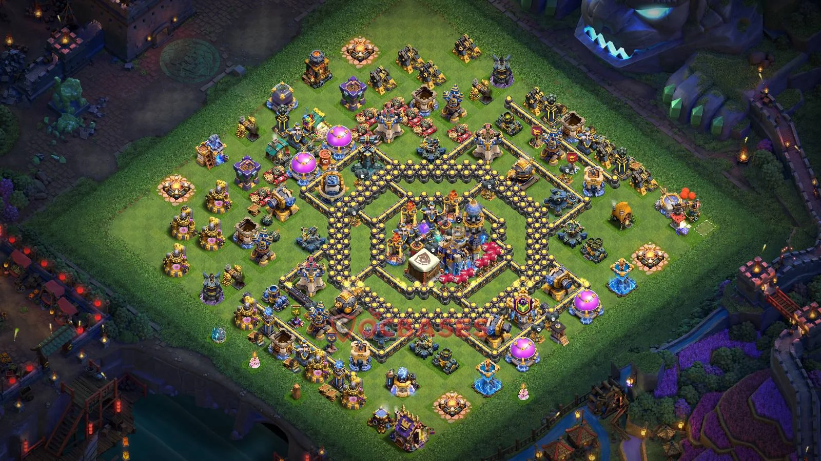 Trophy (Defense) Base TH18 with Link | Clash of Clans Bases | Layouts ID v39hc