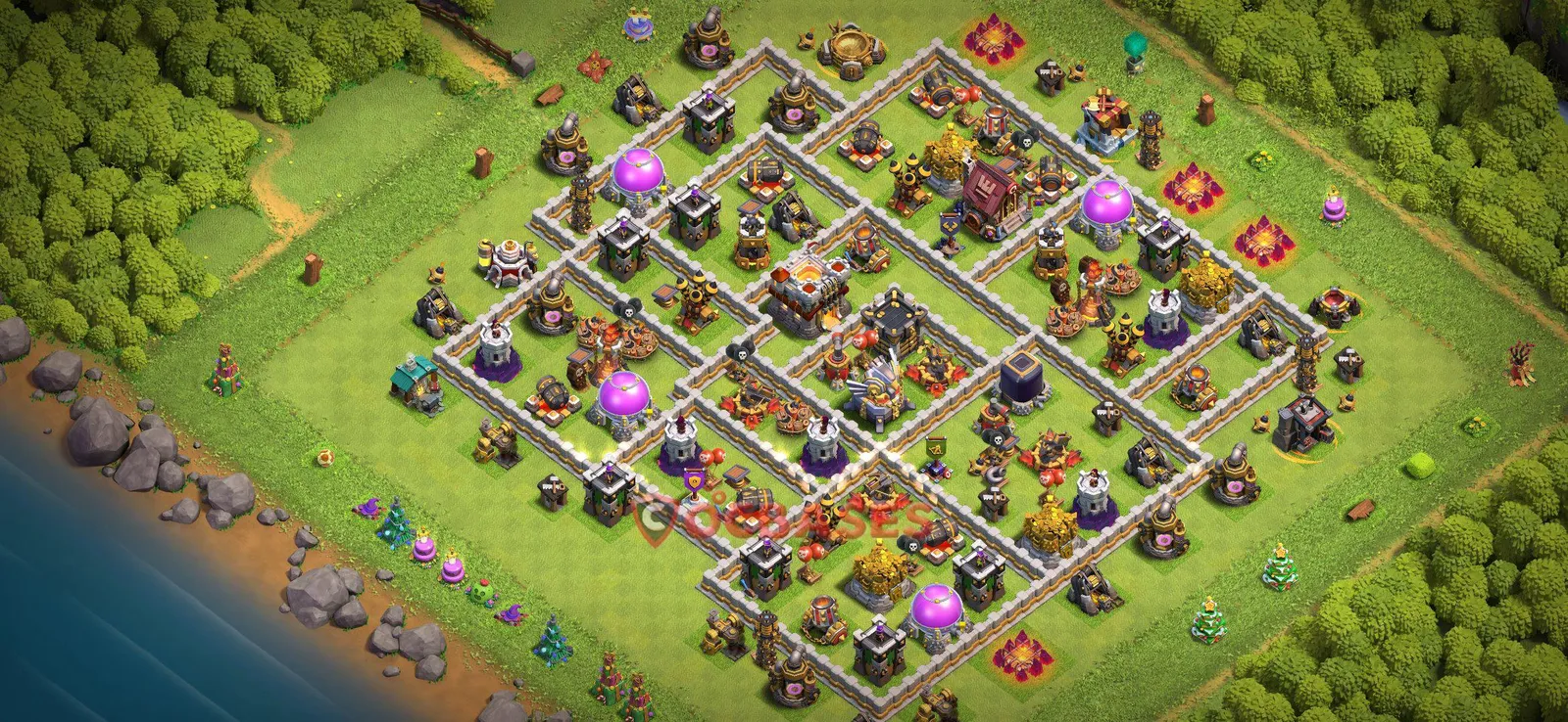 Trophy (Defense) Base TH11 with Link | Clash of Clans Bases | Layouts ID vczpe