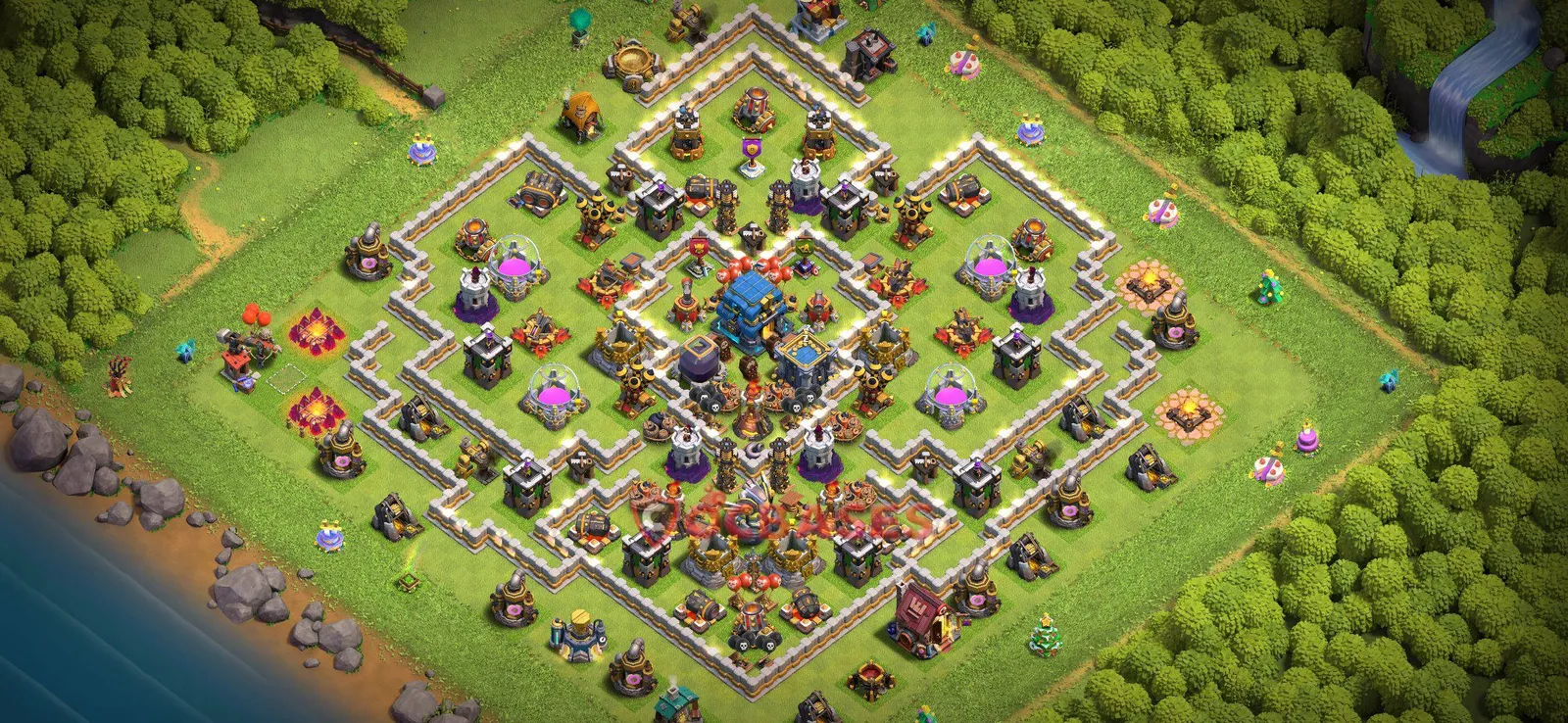 Trophy (Defense) Base TH12 with Link | Clash of Clans Bases | Layouts ID vgyv1