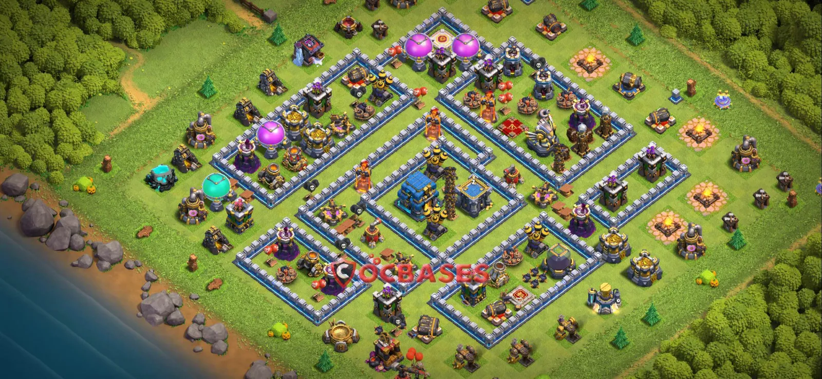 Trophy (Defense) Base TH12 with Link | Clash of Clans Bases | Layouts ID vnaha
