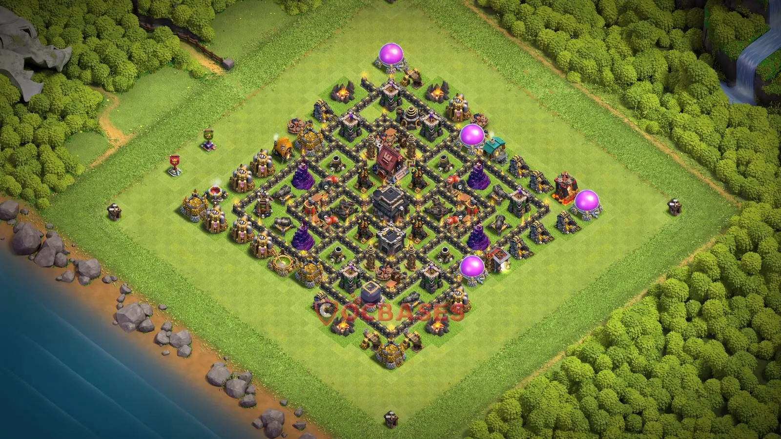 Trophy (Defense) Base TH9 with Link | Clash of Clans Bases | Layouts ID vp01i