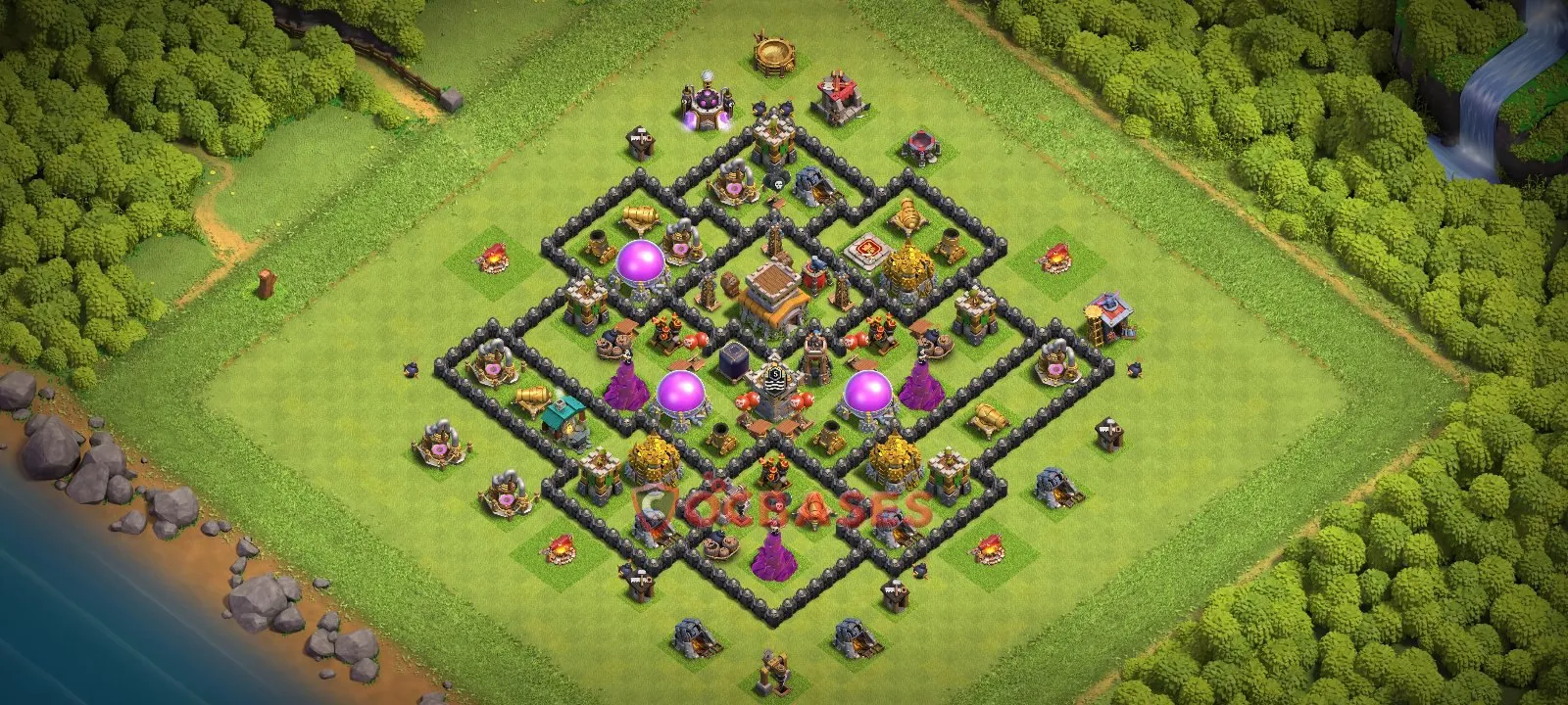 Trophy (Defense) Base TH8 with Link | Clash of Clans Bases | Layouts ID w89xq