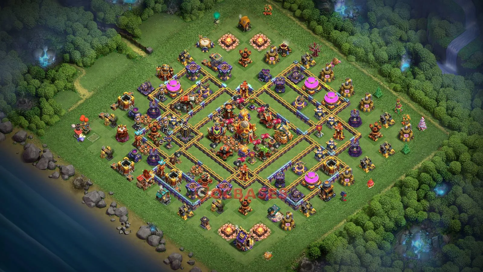 Trophy (Defense) Base TH16 with Link | Clash of Clans Bases | Layouts ID w9myv