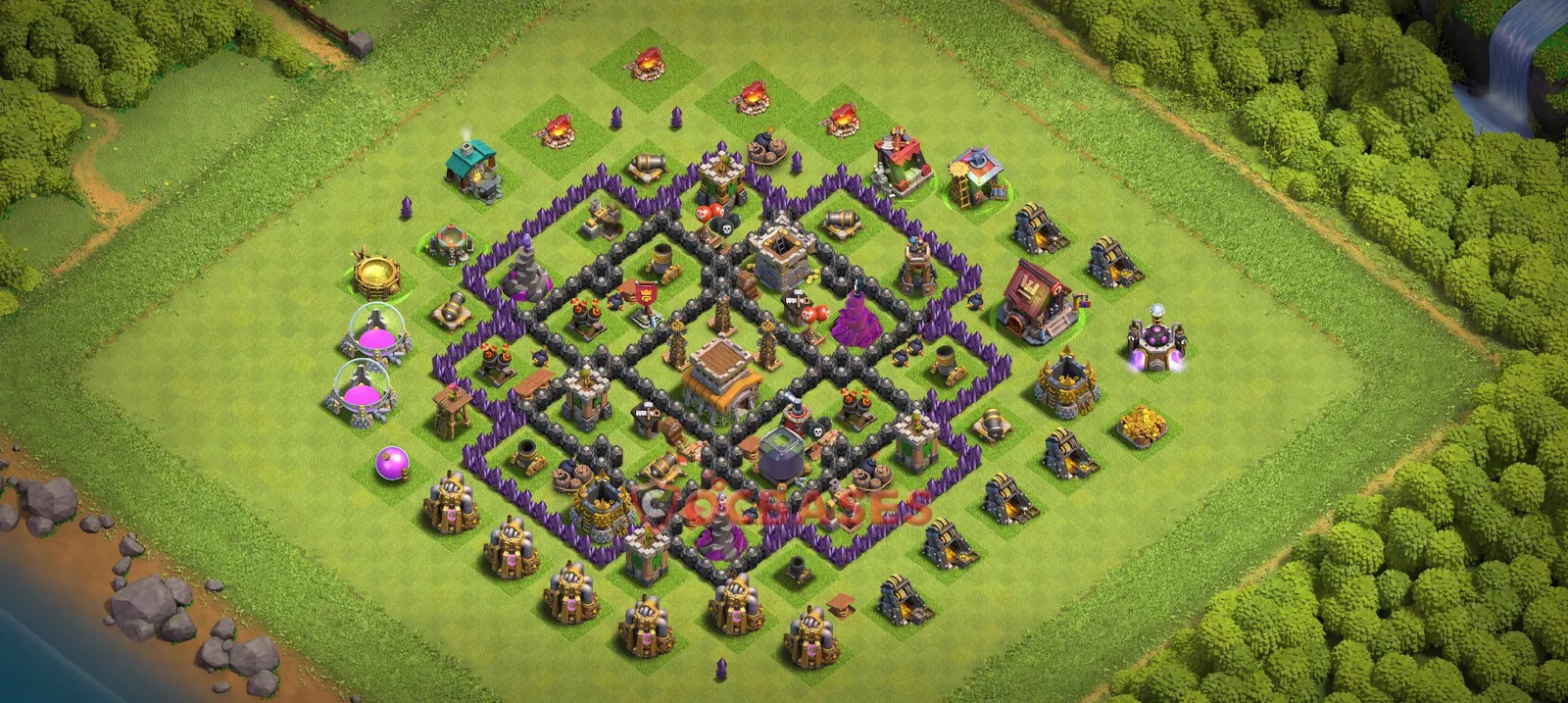 Trophy (Defense) Base TH8 with Link | Clash of Clans Bases | Layouts ID wdsr4