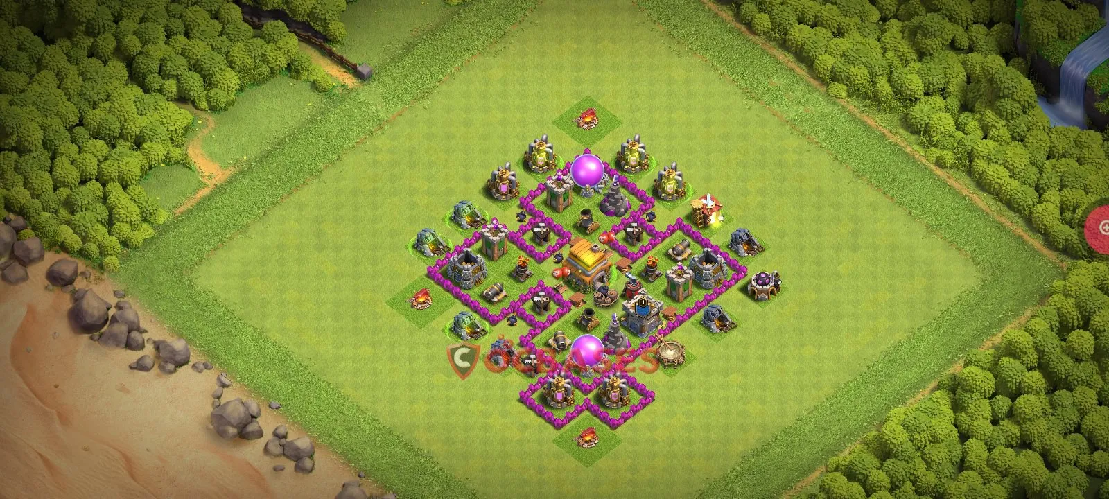 Trophy (Defense) Base TH6 with Link | Clash of Clans Bases | Layouts ID x9mo9