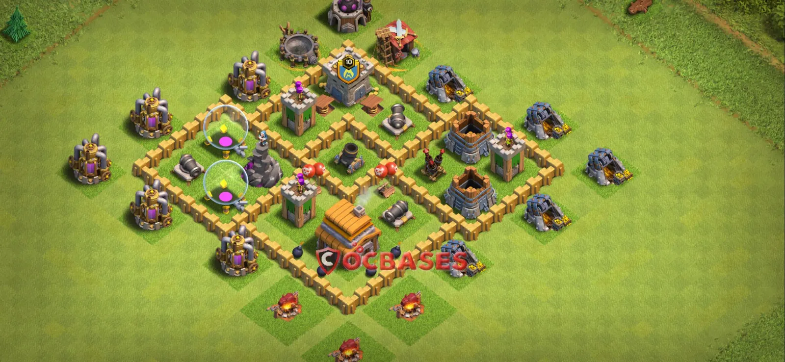Trophy (Defense) Base TH5 with Link | Clash of Clans Bases | Layouts ID xjy8l