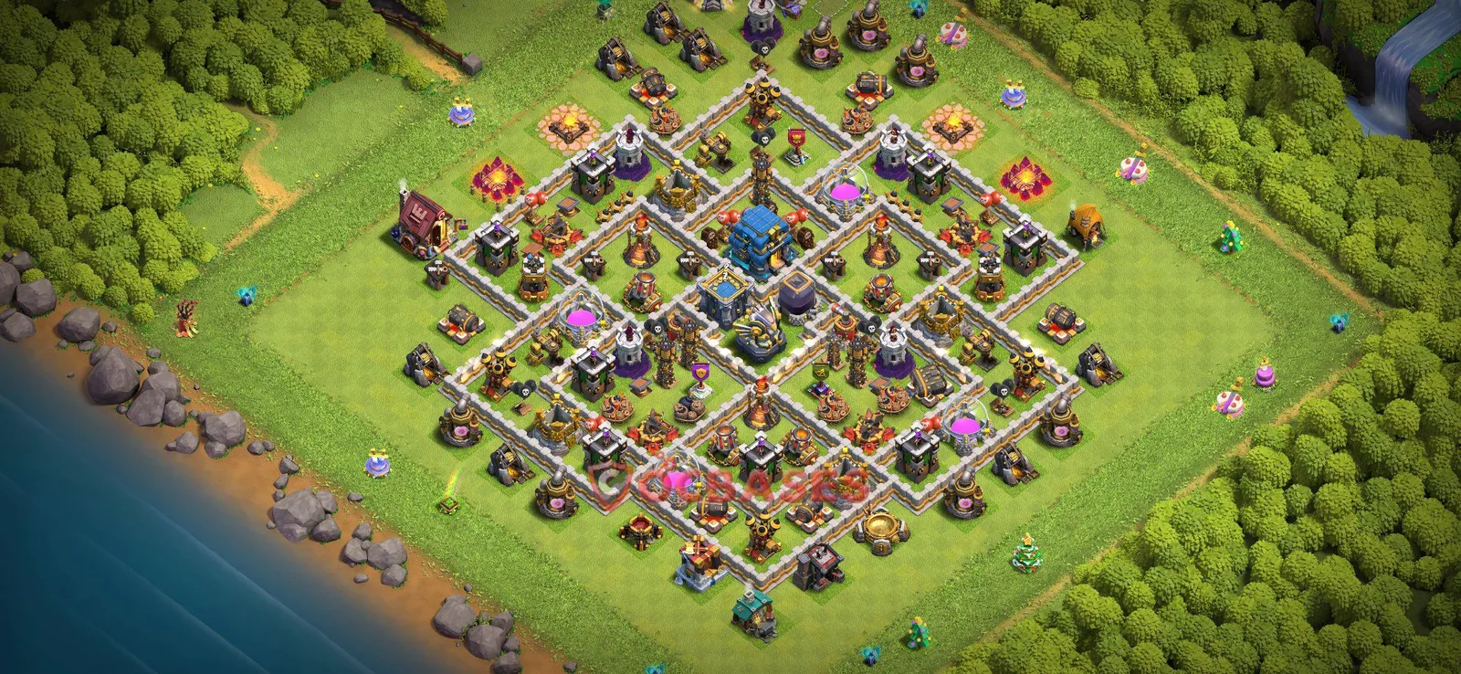 Trophy (Defense) Base TH12 with Link | Clash of Clans Bases | Layouts ID yxter