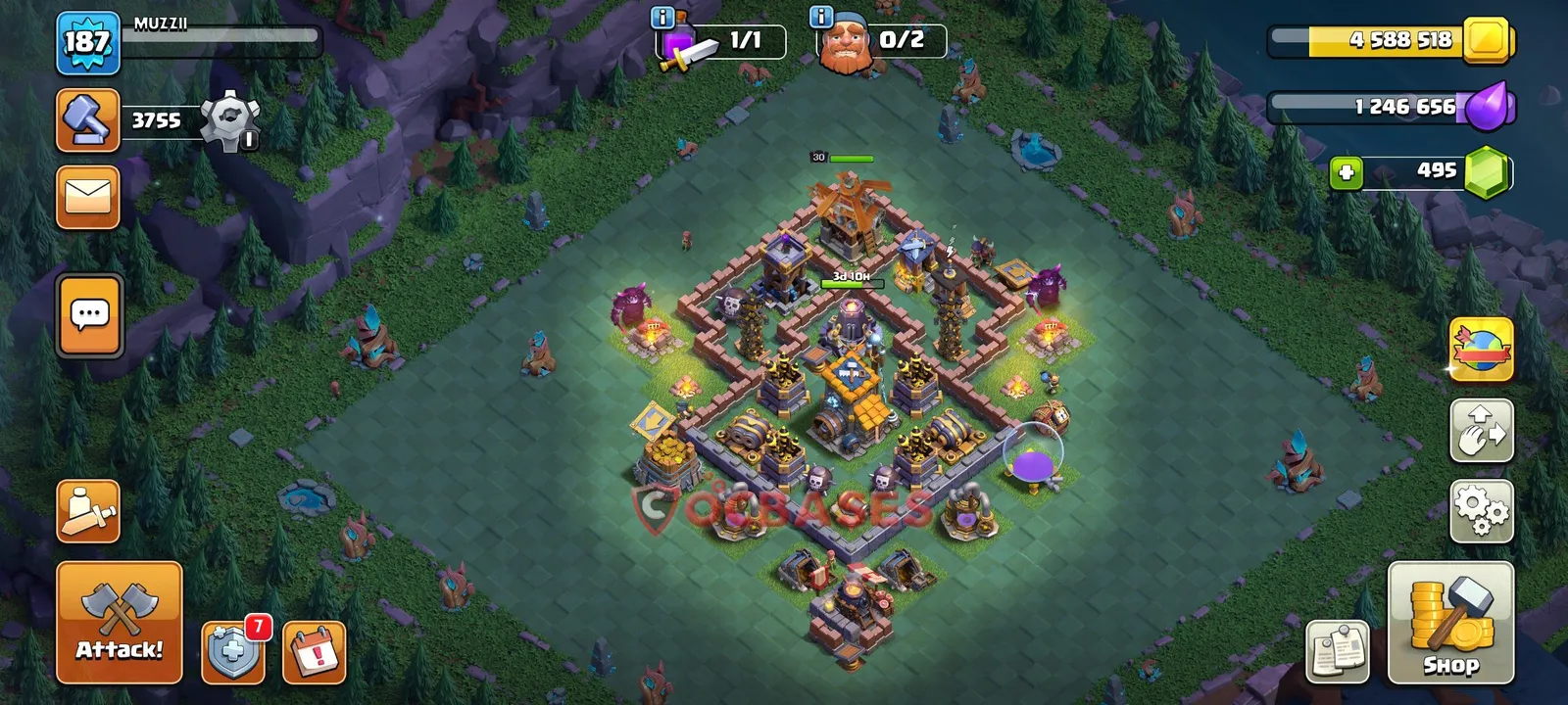 Trophy (Defense) Base BH9 with Link | Clash of Clans Bases | Layouts ID z0k9c