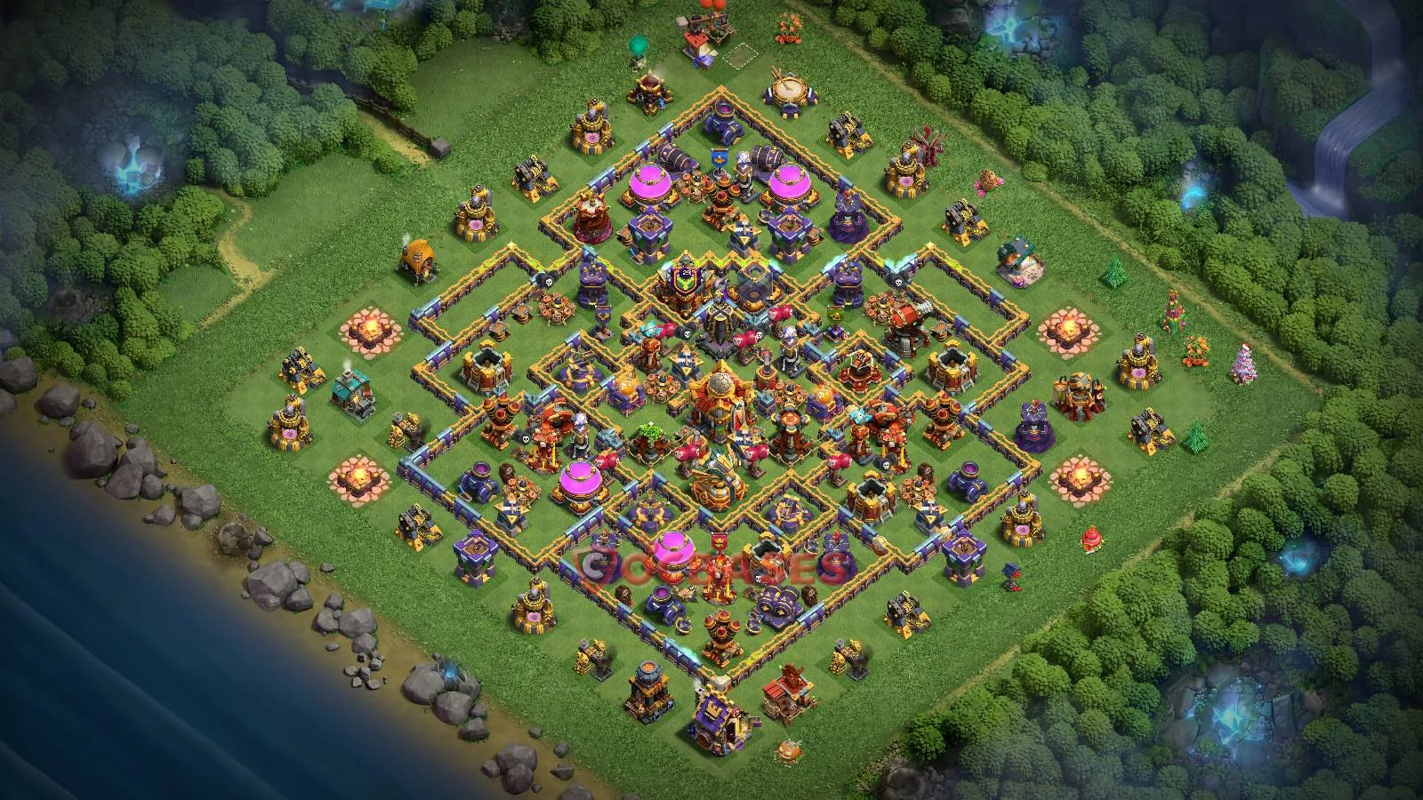 Trophy (Defense) Base TH16 with Link | Clash of Clans Bases | Layouts ID z6ahq