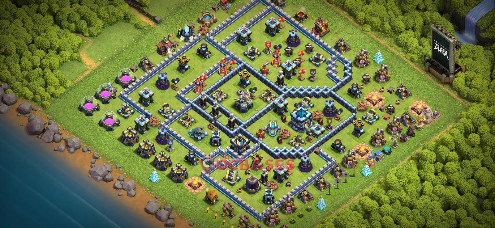 War (Anti-3 Star) Base TH13 with Link | Clash of Clans Bases | Layouts ID 037lu