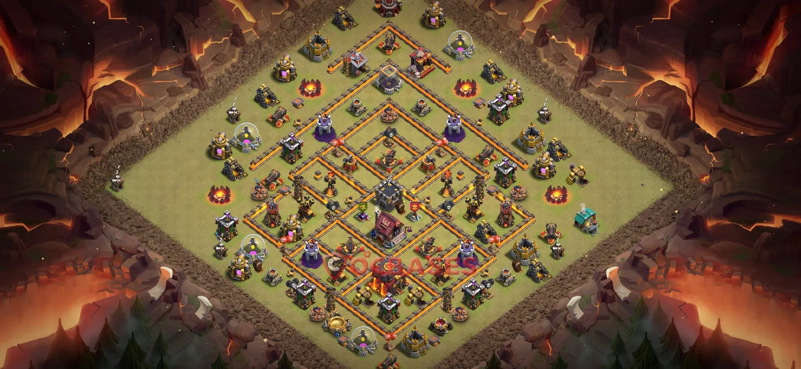 War (Anti-3 Star) Base TH10 with Link | Clash of Clans Bases | Layouts ID 0azs2
