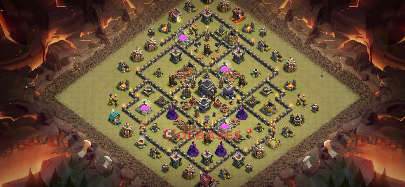 War (Anti-3 Star) Base TH9 with Link | Clash of Clans Bases | Layouts ID 0wtyi