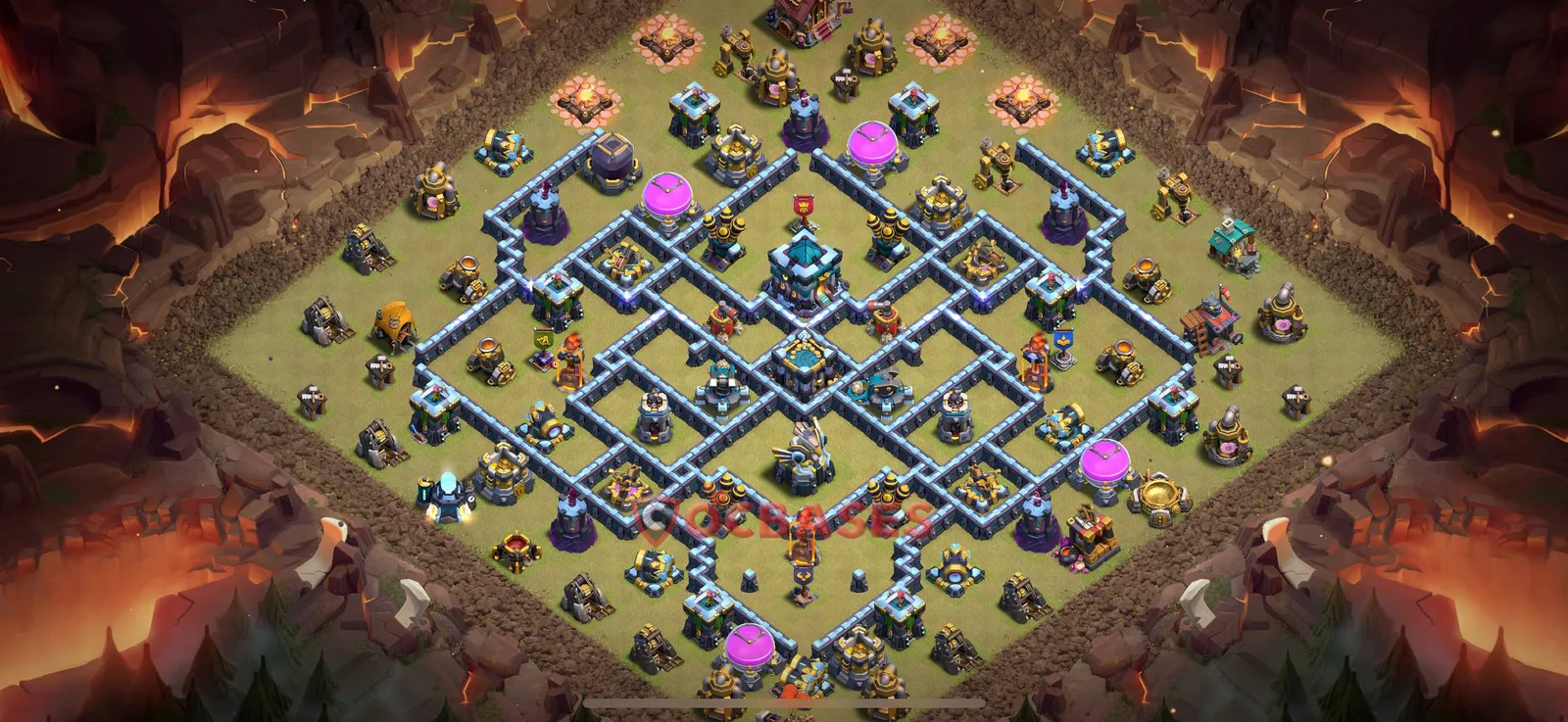 War (Anti-3 Star) Base TH13 with Link | Clash of Clans Bases | Layouts ID 0y0k3