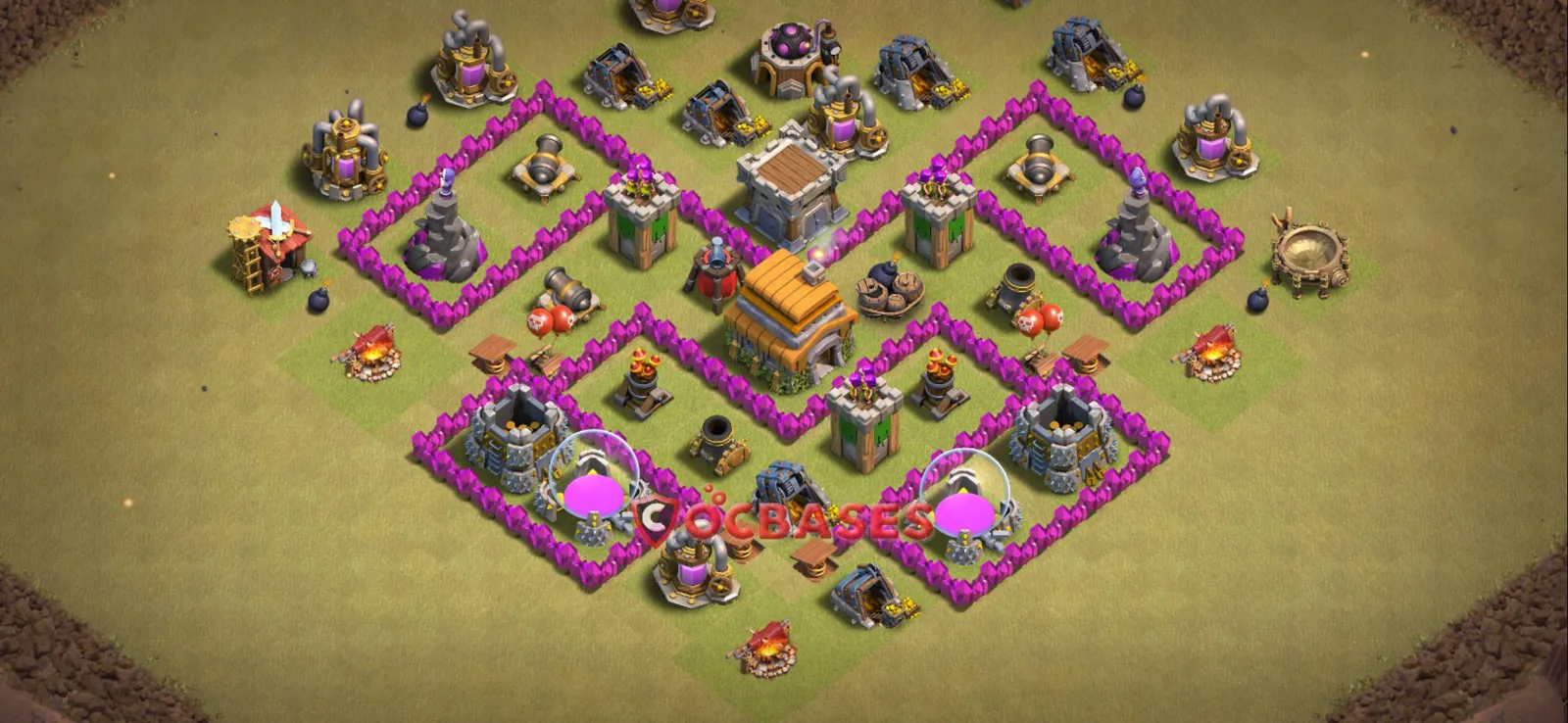 War (Anti-3 Star) Base TH6 with Link | Clash of Clans Bases | Layouts ID 2bk56