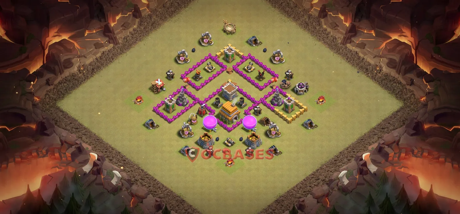 War (Anti-3 Star) Base TH6 with Link | Clash of Clans Bases | Layouts ID 2d231