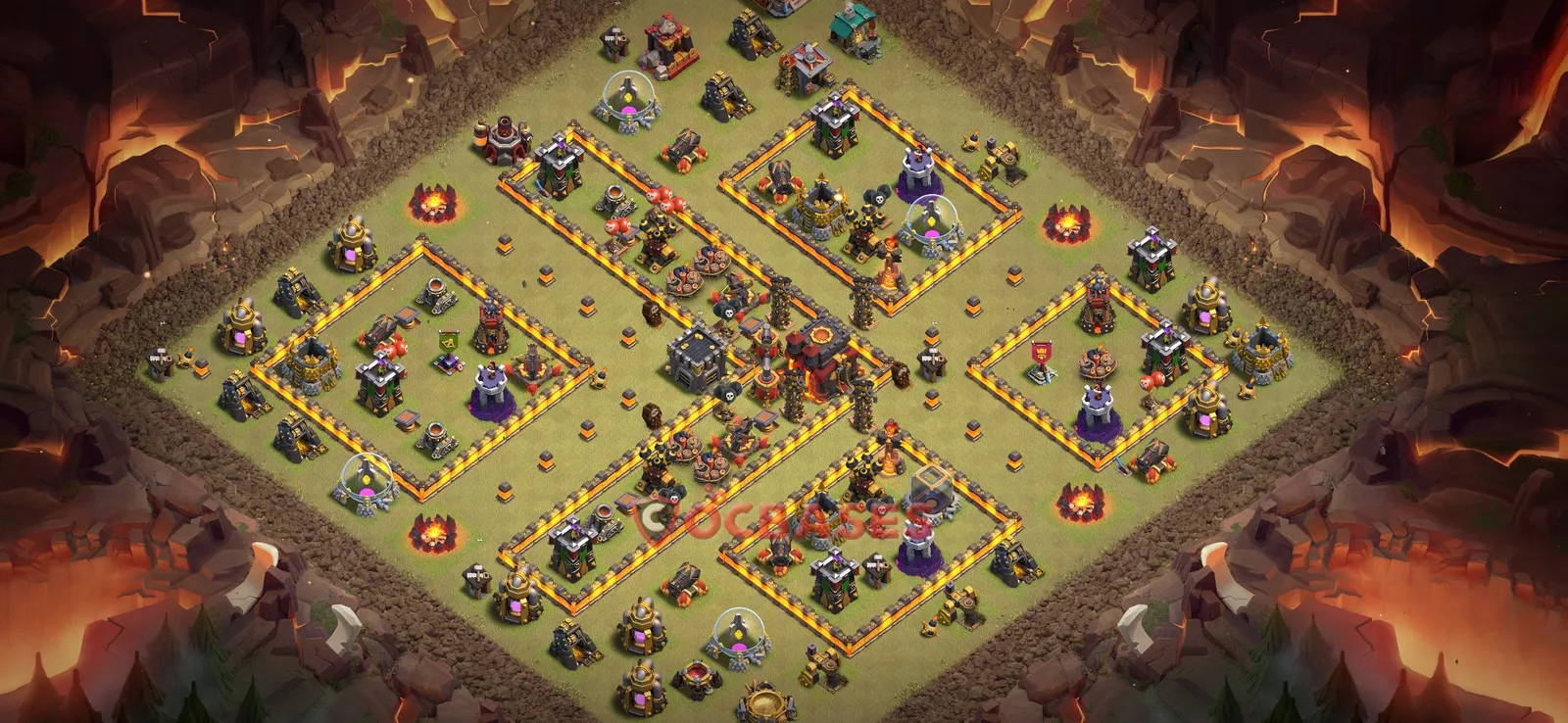 War (Anti-3 Star) Base TH10 with Link | Clash of Clans Bases | Layouts ID 3mqeu