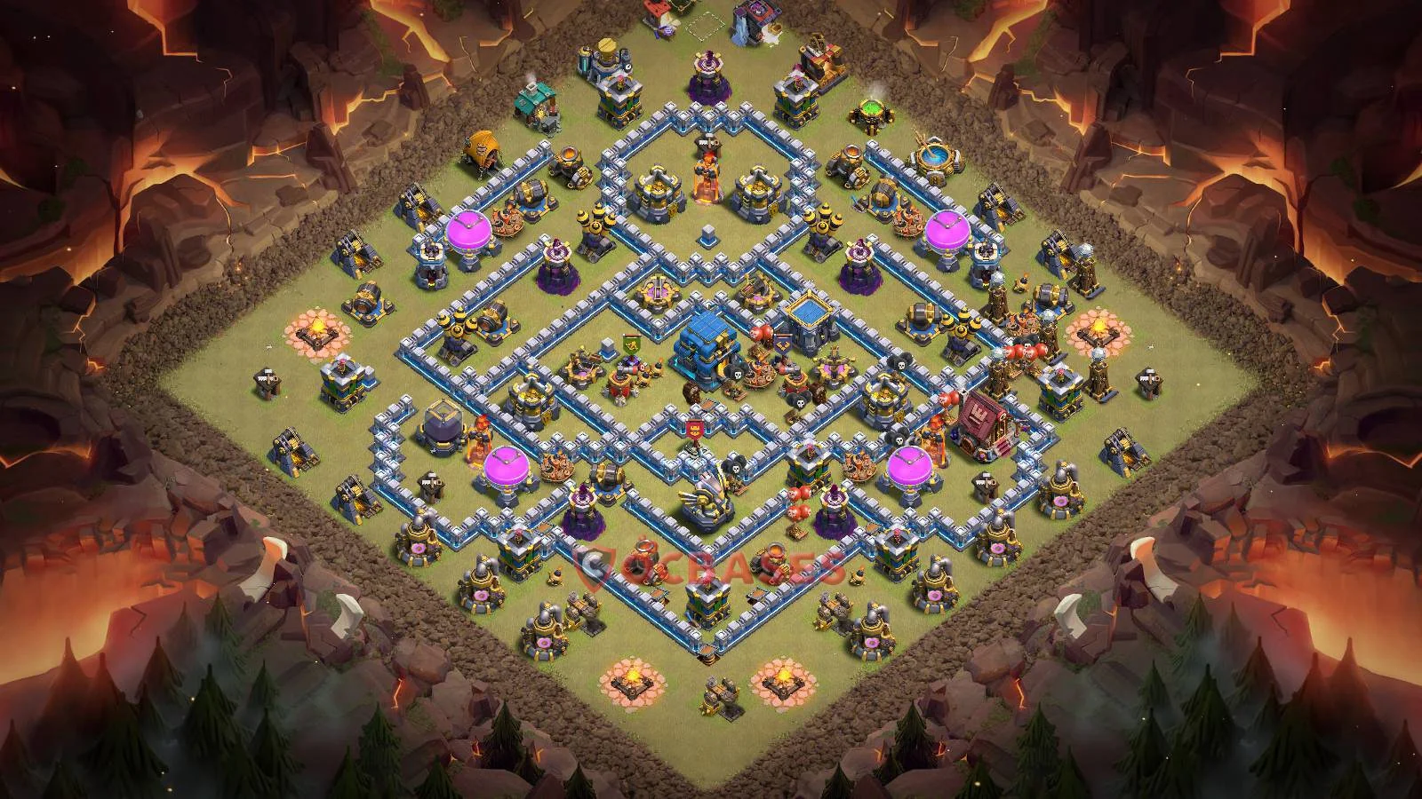 War (Anti-3 Star) Base TH12 with Link | Clash of Clans Bases | Layouts ID 3vy5z