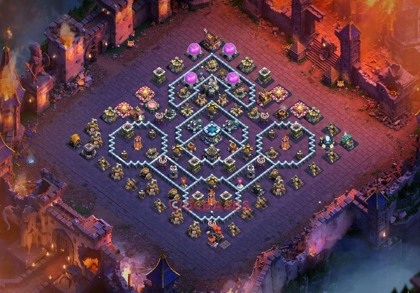 War (Anti-3 Star) Base TH13 - Clash of Clans Town Hall 13 Layout Link War (Anti-3 Star) Base TH13 - Clash of Clans Town Hall 13 WAR Base Layout with Copy Link 2026