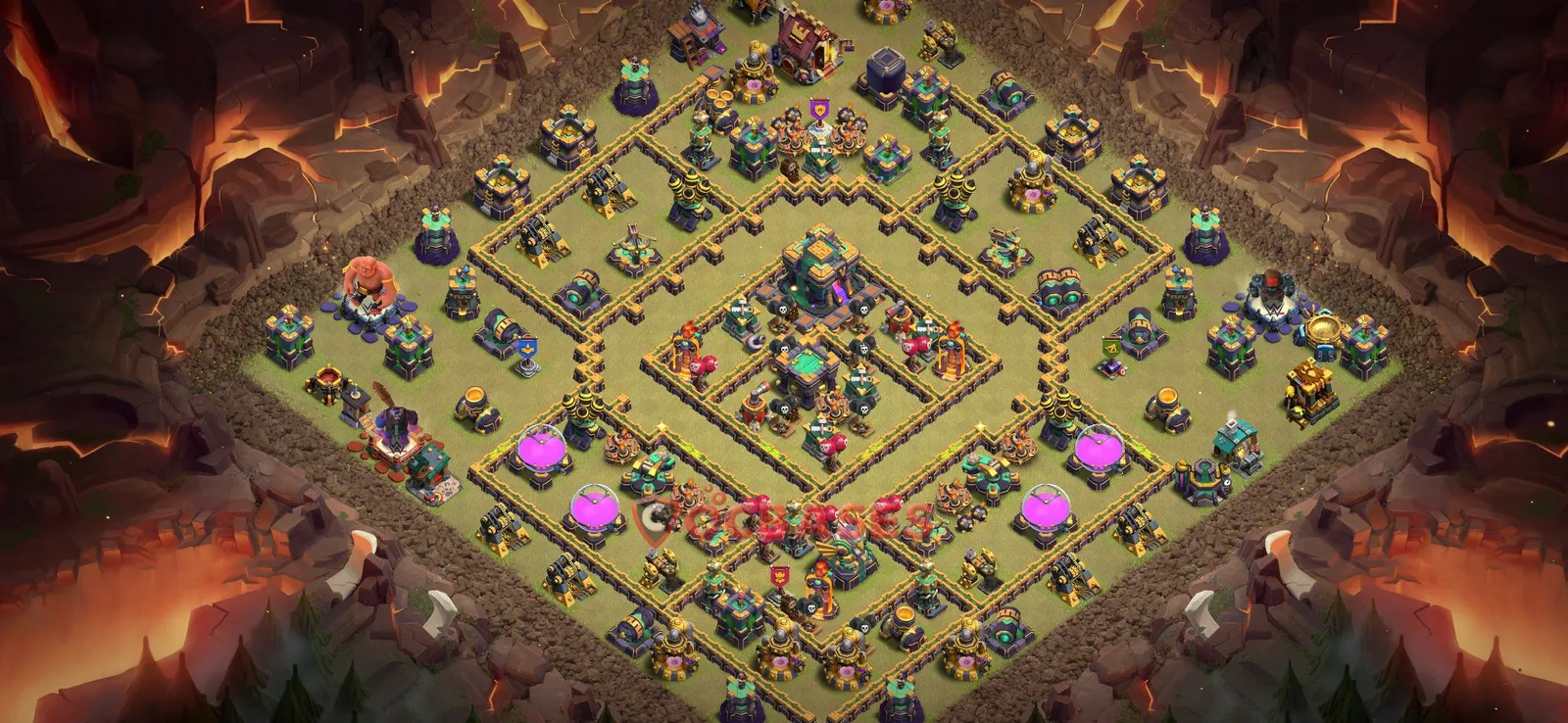 War (Anti-3 Star) Base TH14 with Link | Clash of Clans Bases | Layouts ID 461kf