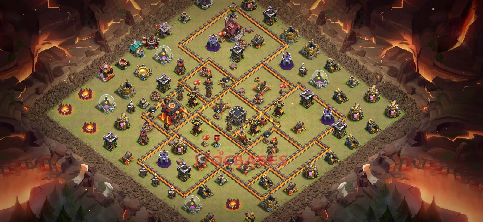 War (Anti-3 Star) Base TH10 with Link | Clash of Clans Bases | Layouts ID 48l3a