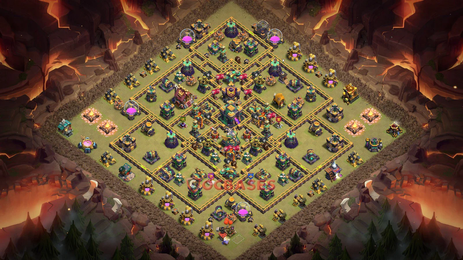 War (Anti-3 Star) Base TH14 with Link | Clash of Clans Bases | Layouts ID 4eqd3