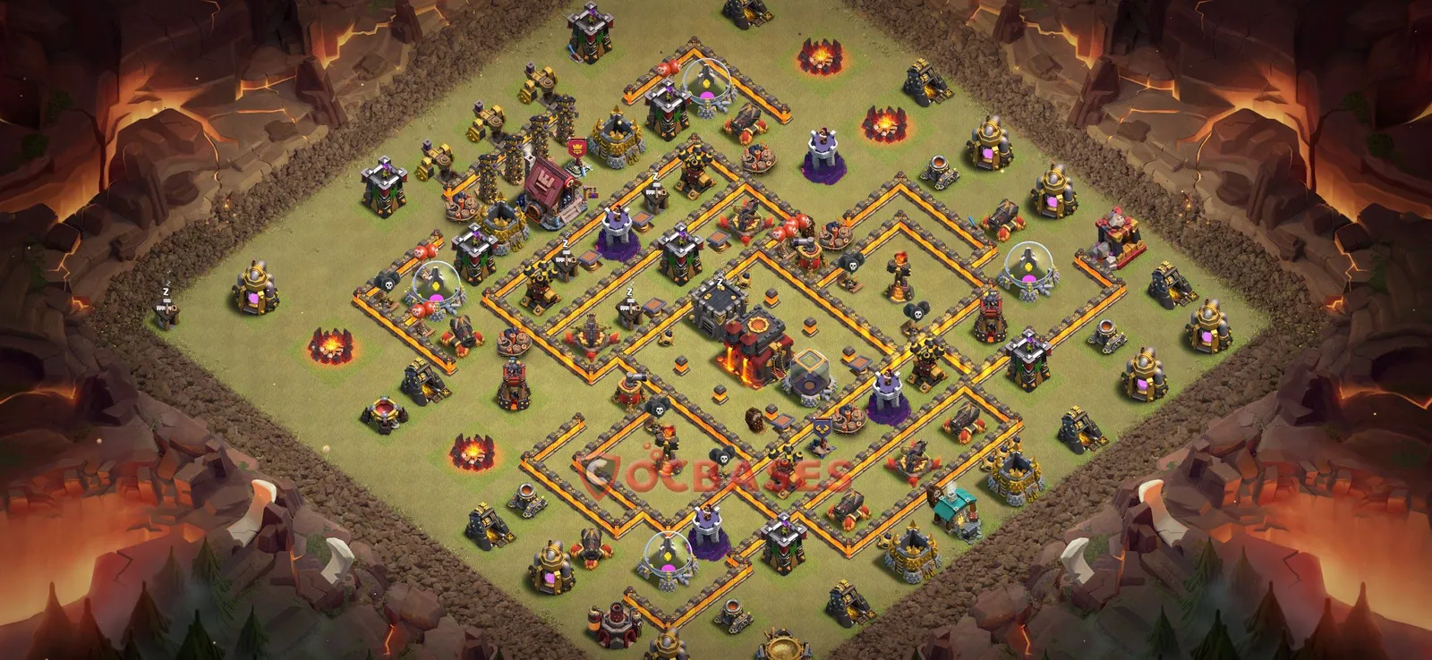 War (Anti-3 Star) Base TH10 with Link | Clash of Clans Bases | Layouts ID 5l0it