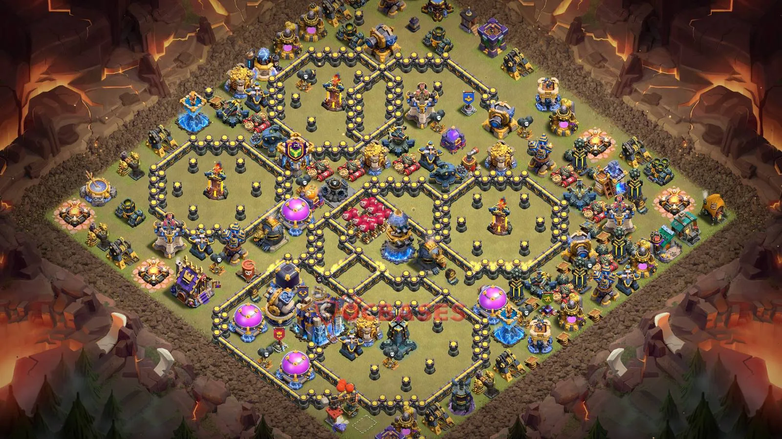 War (Anti-3 Star) Base TH18 - Clash of Clans Town Hall 18 Layout Link War (Anti-3 Star) Base TH18 - Clash of Clans Town Hall 18 WAR Base Layout with Copy Link 2026
