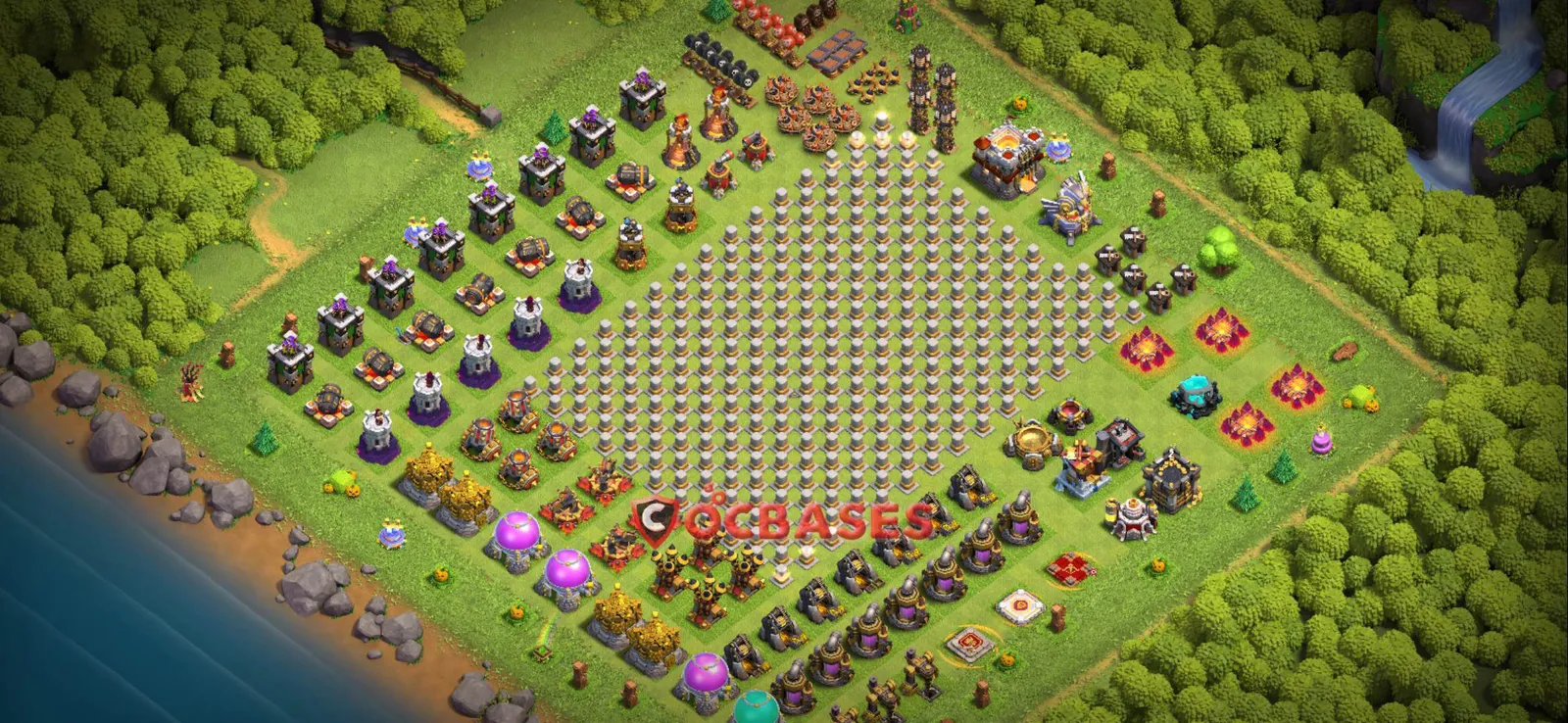 War (Anti-3 Star) Base TH11 - Clash of Clans Town Hall 11 Layout Link War (Anti-3 Star) Base TH11 - Clash of Clans Town Hall 11 WAR Base Layout with Copy Link 2026