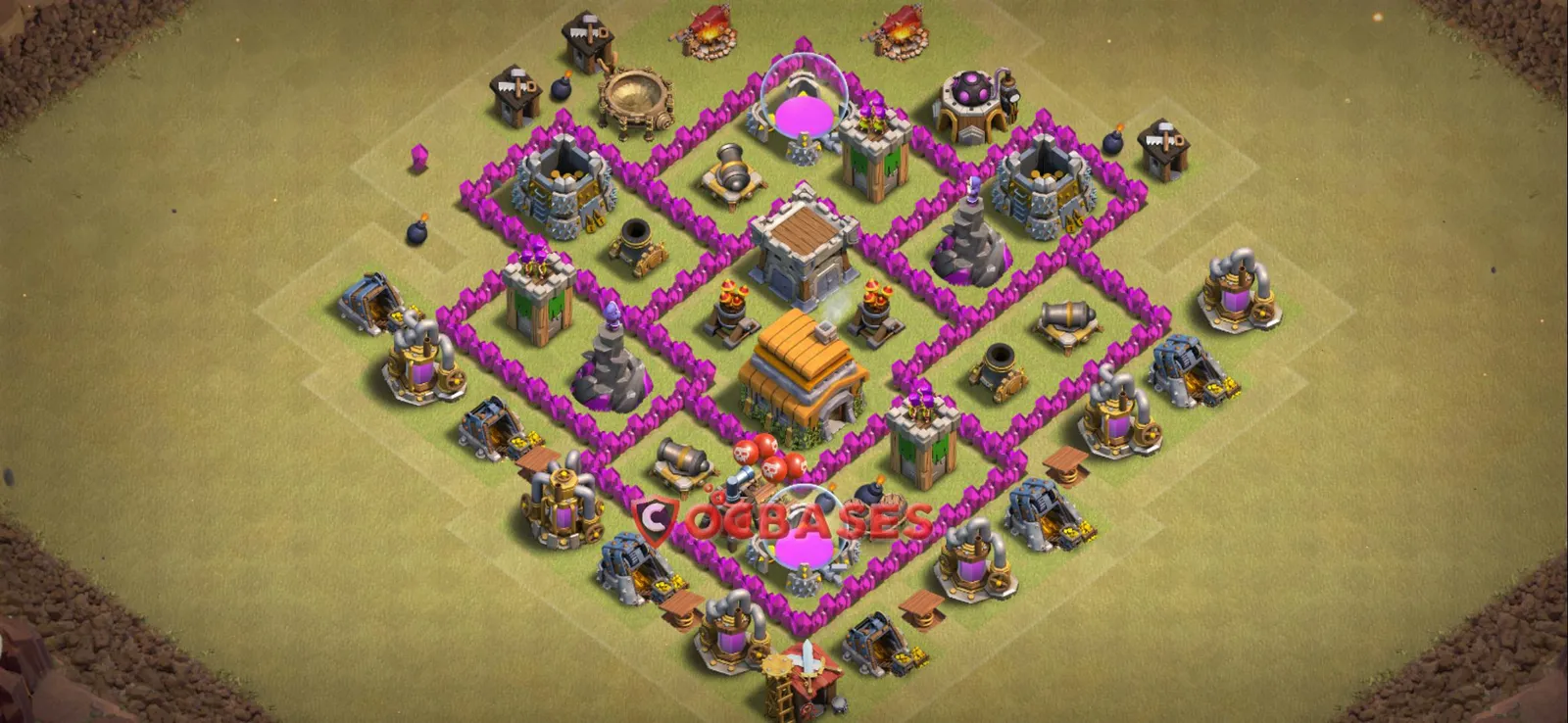 War (Anti-3 Star) Base TH6 with Link | Clash of Clans Bases | Layouts ID 67thi