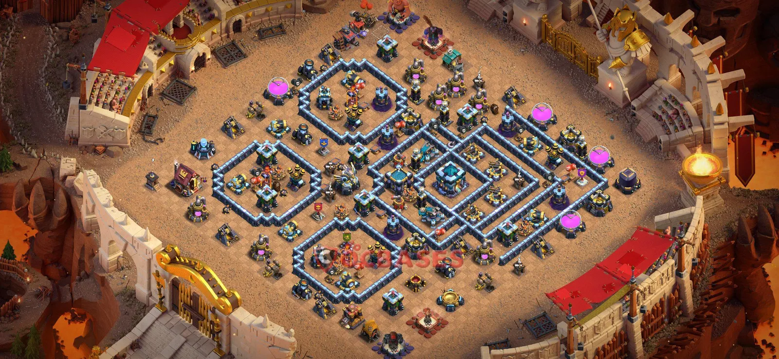 War (Anti-3 Star) Base TH13 with Link | Clash of Clans Bases | Layouts ID 6r9ix