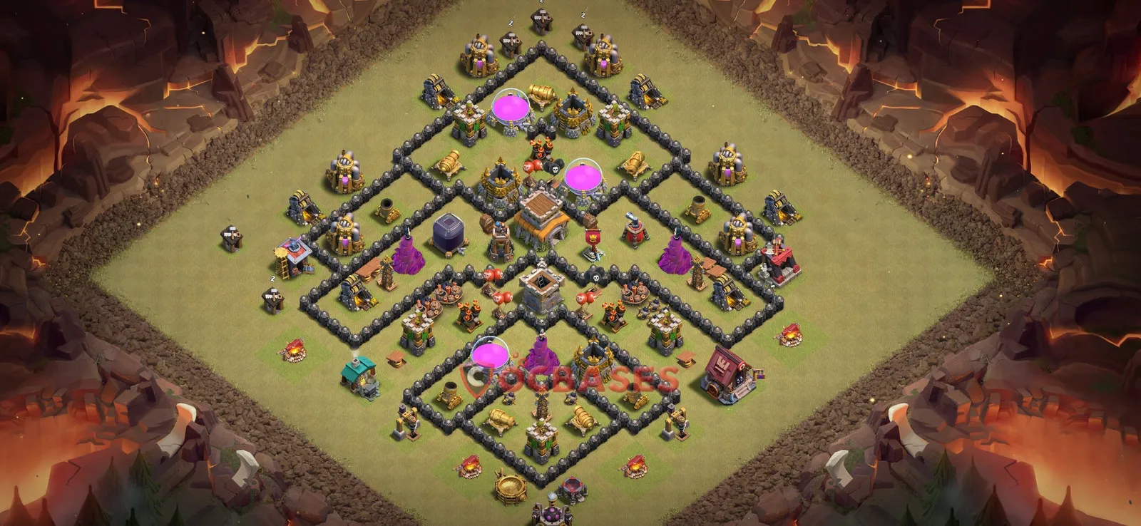 War (Anti-3 Star) Base TH8 - Clash of Clans Layout War (Anti-3 Star) Base TH8 - Clash of Clans Town Hall 8 Layout with Link