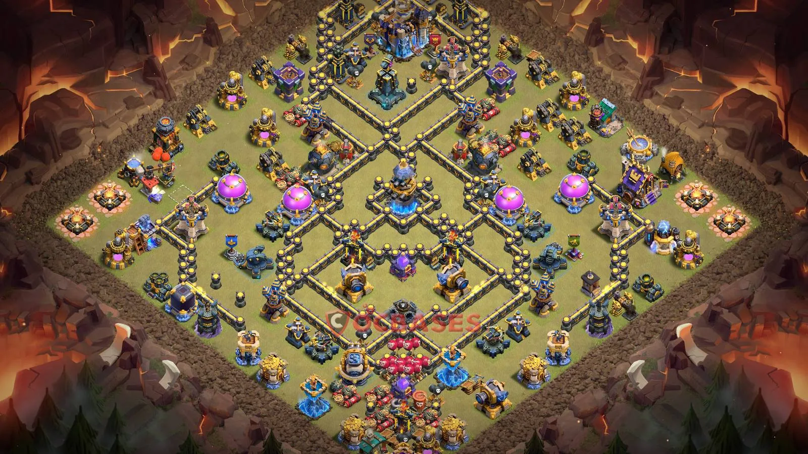 War (Anti-3 Star) Base TH18 - Clash of Clans Town Hall 18 Layout Link War (Anti-3 Star) Base TH18 - Clash of Clans Town Hall 18 WAR Base Layout with Copy Link 2026
